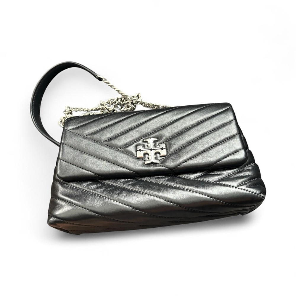 Tory Burch Kira Black Chevron Small Shoulder Bag - Picture 8 of 16